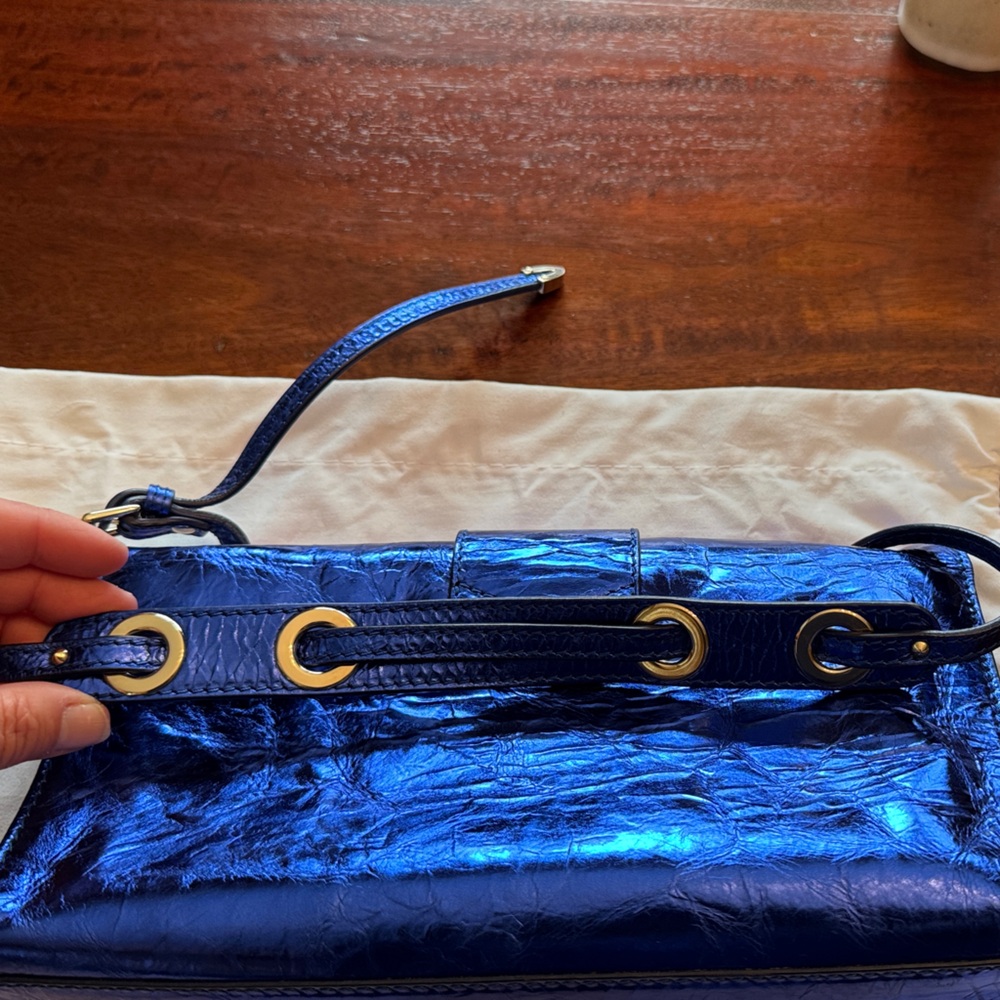 Jimmy Choo Metallic Blue (River) Shoulder Bag - Picture 11 of 11